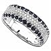 14kt White Gold Bursting Blue Sapphire and Diamond Fashion Ring