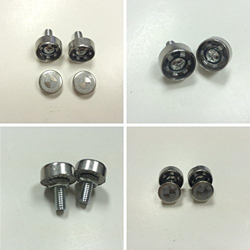 BMW Laser Engraved License Plate Frame Logo Steel Metal Anti Theft Or Removable Screw Cap Set of 2