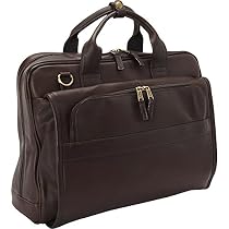 Clava Leather Top Handle Accordian Brief (Vachetta Cafe)
