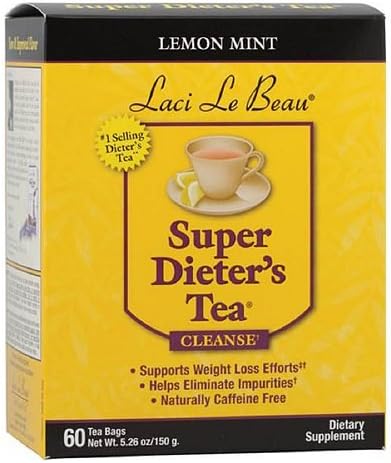 Laci Le Beau Super Dieter's Cleanse Tea Bags, Lemon Mint 60 ea(Pack of 2)