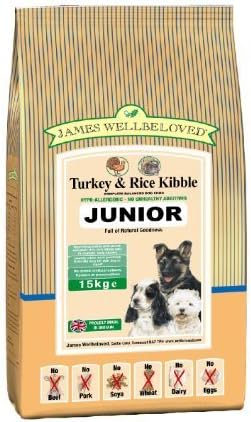 James Wellbeloved Junior Turkey and Rice Kibble 15 kg by Crown Pet Foods
