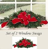 Set of Two Christmas Window Swags
