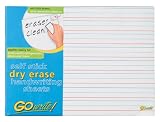 Gowrite Dry Erase Handwriting Ruled Sheets - Adhesive, 8.25 X 11 Inches, White, 3 Sheets (AS8511LN)