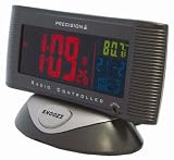 Precision MSF Radio controlled 3 colour screen LCD alarm clock with mains adaptor