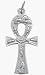 Genuine Sterling Silver Hieroglyphic Ankh Charm Pendant with chain