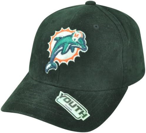 NFL Miami Dolphins Reebok Youth Kid Adjustable Velcro Black Logo Cap Hat DH1459