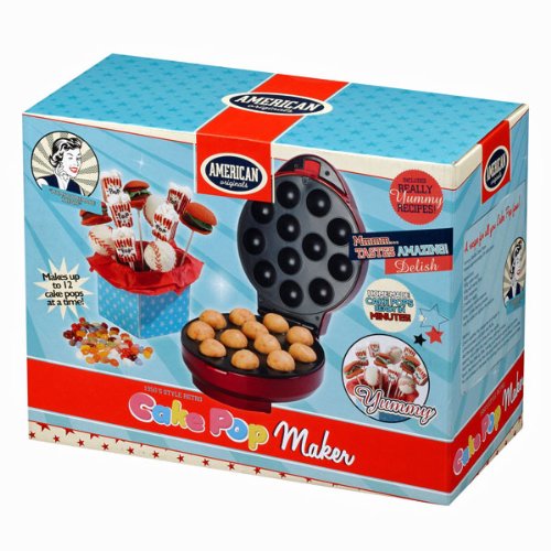 American Originals EK1071BUNDLEAR - Macchina per Cake pop completa di vassoietto, forchettina, stecchi e ricette incluse, colore: Rosso metallizzato