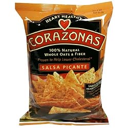 CORAZONAS Heart Healthy Salsa Picante Whole Wheat & Fiber Snack, 7-Ounce Bags (Pack of 12)