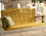 53 Treated Pine Fanback Porch Swing with Stain