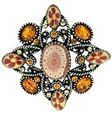 Citrine Rhinestone Pin Brooch