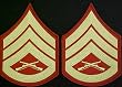 Gold on Red USMC Chevrons - Staff Sergeant - Male
