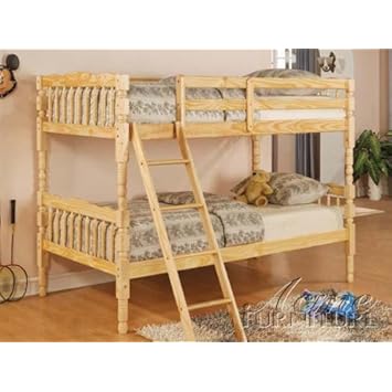 Twin Size Bunk Bed Cottage Style in Natural Finish