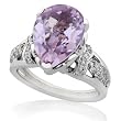 One of a Kind Lavender Amethyst and Diamond Ring (H/VS-SI) in 18k White Gold