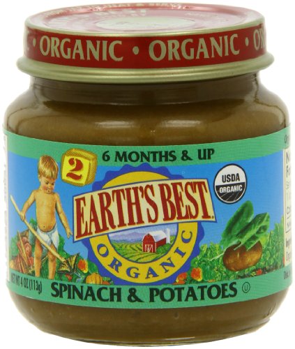 Earth's Best Organic Baby Food, Spinach & Potatoes, 4 Ounce (Pack of 12)