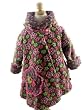 Corky And Company Girls Winter Coat Charcoal Tiny Flower Wrap Swing