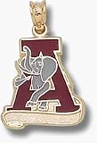 Alabama Crimson Tide 5/8 A with Elephant Enamel Pendant - 10KT Gold Jewelry