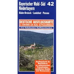 Bayerischer Wald S�d, Niederbayern 1 : 100 000. Deutsche Ausflugskarte Blatt 42. B�der- Dreieck, Landshut, Passau.
