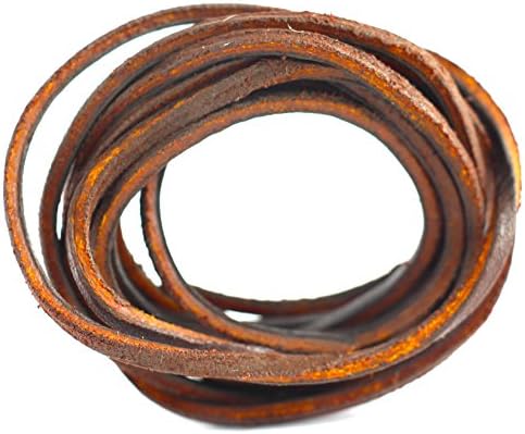Genuine Leather Boot and Shoe Laces (2 Laces, 72" Long X 1/8'' Thick Each) - Made From First Quality, Top Grade Texas Cowhide in the USA - Hand Oiled - Perfect for Artisan, Crafts, Repair &amp; DIY Projects - 1/8" Width Square Shape