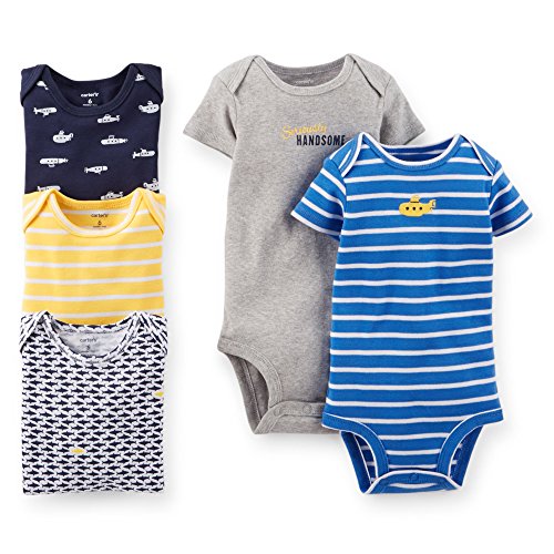 Carter's Baby Boys 5 Pack Bodyduits (Nb-24 Months) (Seriously Handsome)