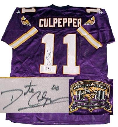 Autographed Dante Culpepper Vikings Jersey - Autographed NFL Jerseys