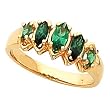 14K Yellow Gold Emerald Anniversary Band