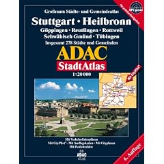 ADAC Stadtatlas Stuttgart, Heilbronn: G�ppingen, Reutlingen, Rottweil, Schw�bisch Gm�nd, T�bingen. Insgesamt 278 St�dte und Gemeinden. Citypl�ne und ... Citypilot und Ausflugskarten. GPS genau