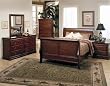 Beautiful Sleigh Bed 4PC Queen Size Bedroom Group in Oak Finish