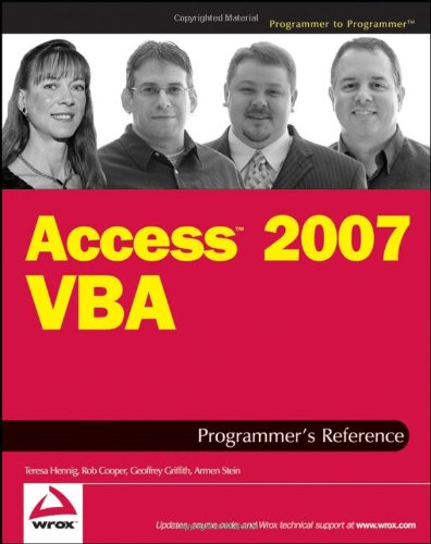 Access 2007 VBA Programmer's Reference 0470047038 pdf