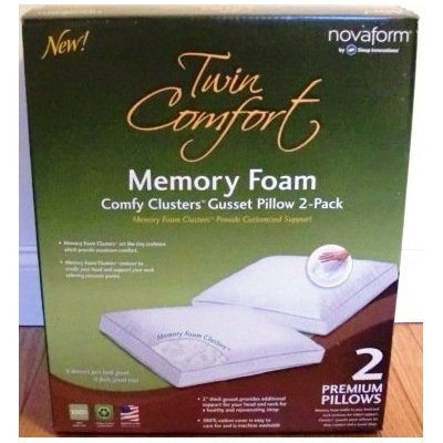 New Novaform Twin Comfort: Nutratemp Memory Foam Comfy Clusters Pillow 2-pack