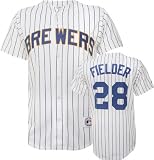 Prince Fielder Milwaukee Brewers Pinstripe MLB Replica Jersey