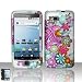 Purple Wave Flower Rubberized Snap on Design Hard Case Faceplate for T-mobile G2 Google/htc Vanguard/htc DesireZ
