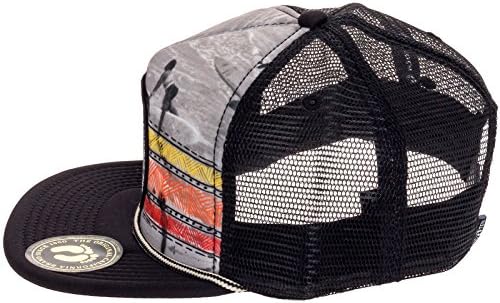 Hang Ten Mens Sublimated Low Pro Snapback Trucker Hat (Black)