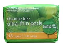 Seventh Generation Chlorine Free Ultrathin Regular Pads, 18-count Packages (Pack of 12) (216 pads)