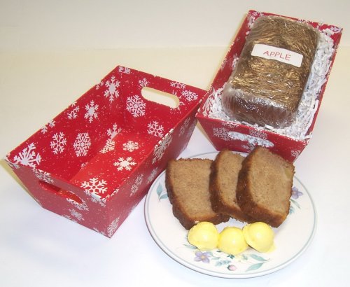 Scott's Cakes Apple Bread in a Red Snowflake Tray by Scott's Cakes