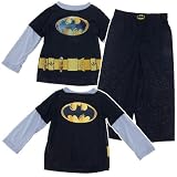 Batman Costume with Cape Young Boys Poly Pajamas Set, Black