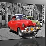 Keilrahmenbild Oldtimer ( Kuba ) - fertig gerahmt auf Keilrahmen, Qualitätsware 100% Made in Germany! Unser Service für Sie - 1 Jahres Garantie auf unsere Bilder. Das ideale Geburtstagsgeschenk.
