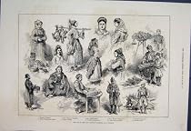 1876 Servian Sketches Peasant Dulcimer Player Pedlar
