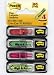 Post-it Printed Message Flags, Assorted Messages and Colors, 1/2 Inch, Four Dispensers of 20 Flags