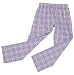 Lavender plaid flannel tie cord waist unisex casual pants all cotton 8 sizes available
