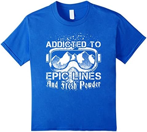 Kids Ski Holidays: Epic Lines and Fresh Powder T-Shirt 6 Royal Blue