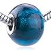 Navy Blue Murano Seabed Pattern European Charm Beads- Pandora Bead & Bracelet Compatible