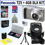 Panasonic Lumix DMC-TZ5S 9MP Digital Camera (Silver) + 4GB Deluxe Accessory Bundle