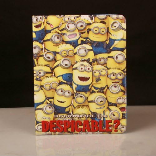Sunworld DESPICABLE ME MINION cute CARTOON stand leather case COVER FOR IPAD MINI