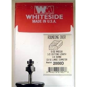 PART 2000D CARBIDE-TIP 2 FLUTE ROUND-OVER (CORNER ROUND) BIT W  BB GUIDE 5 32 RADIUS X 13... by Whiteside
