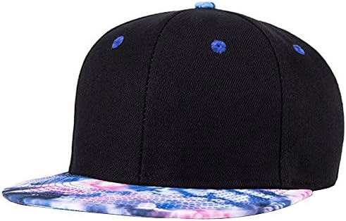 Unisex Hip Hop Punk Canvas Galaxy Flat Panel Brim Baseball Snapback Dance Cap