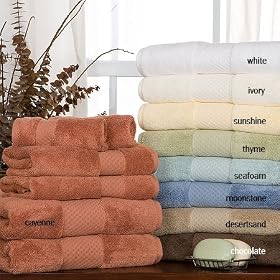 6pc Long Staple Turkish Cotton Towel Set, Seafoam by SmartBargains