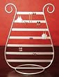 Table Top Jewelry Earring Display Holder Rack Stand Silver Metal Harp