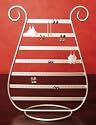 Table Top Jewelry Earring Display Holder Rack Stand Silver Metal Harp