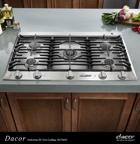 Dacor Distinctive DCT365SNG 36 Gas Cooktop 5 Sealed Burners, NG