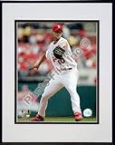 Adam Wainwright 2007 Pitching Action Double Matted 8 x 10 Photograph in Black Anodized Aluminum